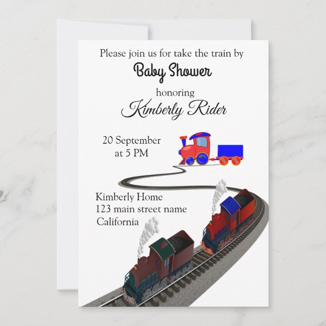Railway Of Train Invitation (Front)