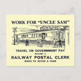 Railway Postal Clerk 1926 Postcard