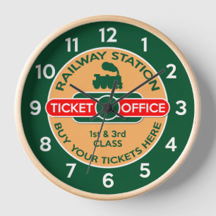 Railway Station Ticket Office Wall Clock