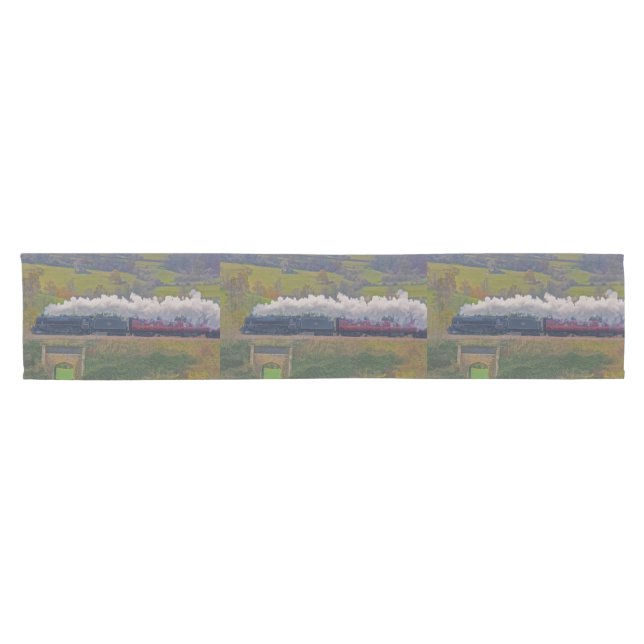 Railway Steam Train for Trainspotters Art Short Table Runner (Horizontal)
