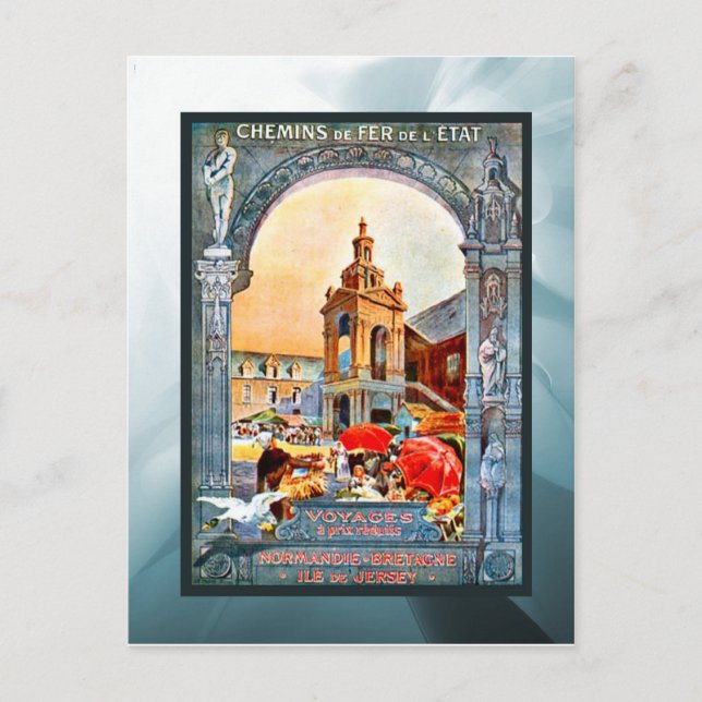 Railway to Brittany Normandy and Jersey Postcard (Front)