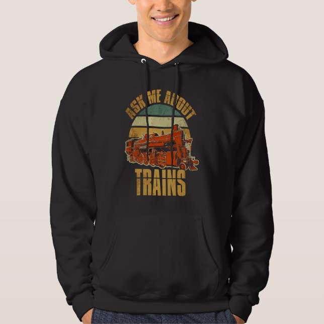 Railways Train Model Railroad Fan Railfan Love Hoodie (Front)
