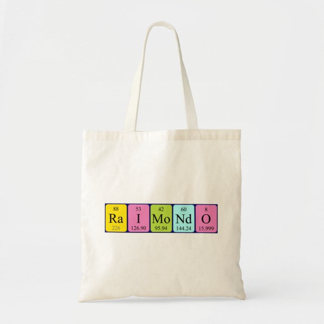 Raimondo periodic table name tote bag (Front)