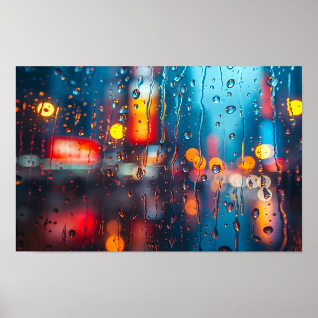 Rain and City Lights Poster (Front)