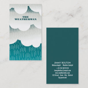 Rain and Clouds Design, Meteorologist Business Card
