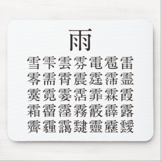 Rain and Rain Cap Kanji Mouse Mat