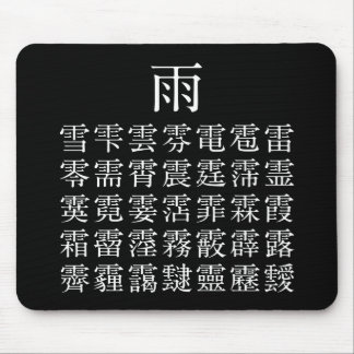 Rain and Rain Cap Kanji Mouse Mat