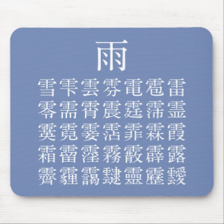 Rain and Rain Cap Kanji Mouse Mat