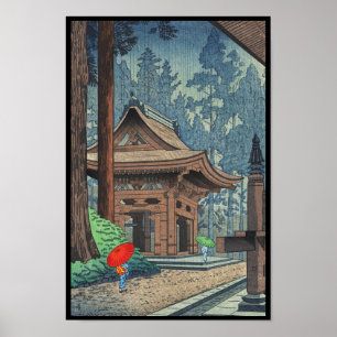 Rain at Enryakuji Temple Asano Takeji shin hanga Poster