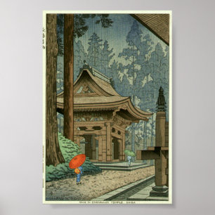 Rain at Enryakuji Temple Asano Takeji Shin Hanga Poster