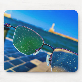 Rain at sea mouse mat