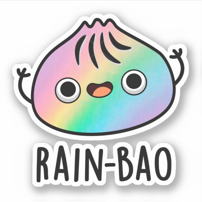 Rain-bao Funny Rainbow Dimsum Bao Pun  (Front)