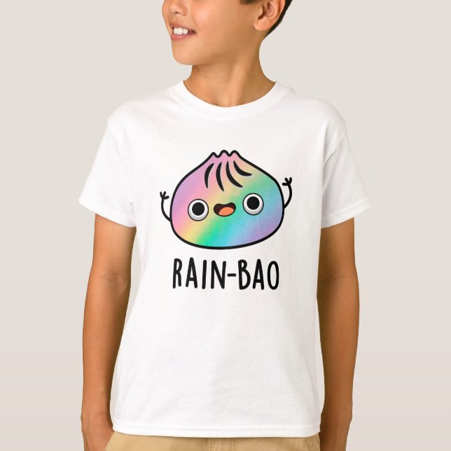 Rain-bao Funny Rainbow Dimsum Bao Pun  T-Shirt (Front)