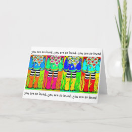 Rain boots and daisies, springtime, puddles happy card