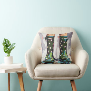 Rain Boots Painting - Nursery Decor Cushion