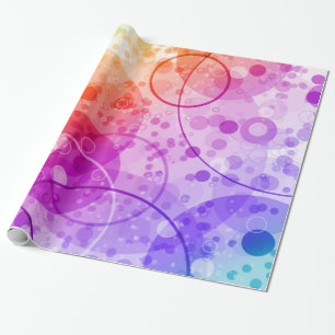 RAIN BUBBLES IN RAINBOWS WRAPPING PAPER