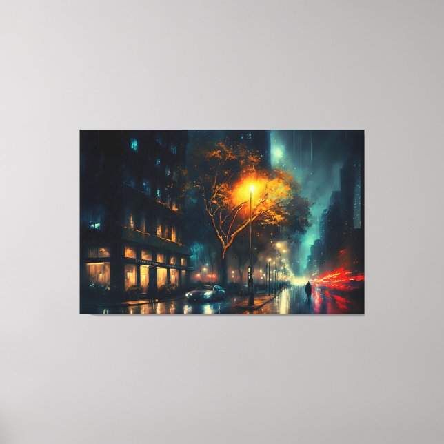 Rain City, Digital Modern Canvas Print (Front)