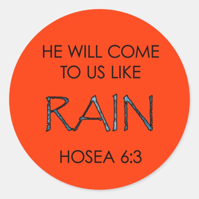 Rain Classic Round Sticker (Front)