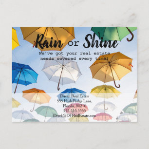 Rain clients referral real estate marketing sell postcard