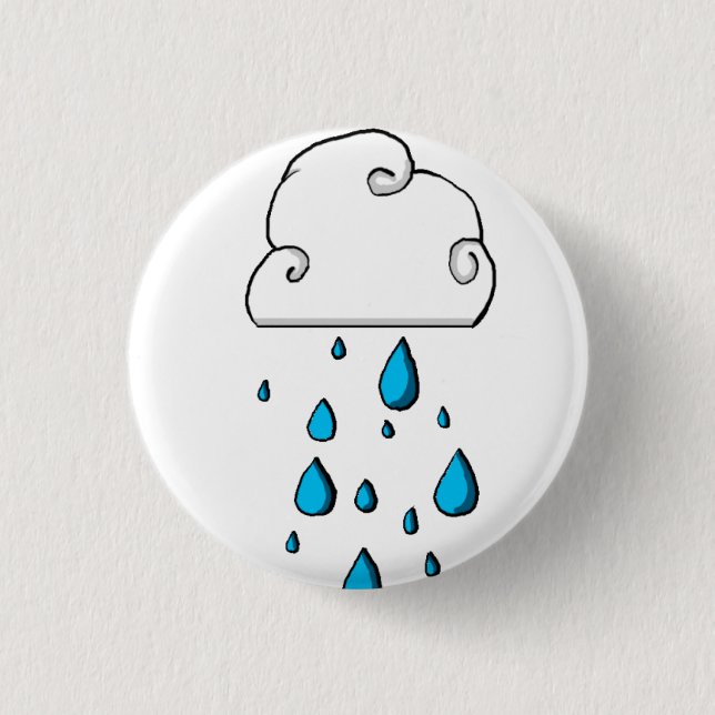 rain cloud 3 cm round badge (Front)