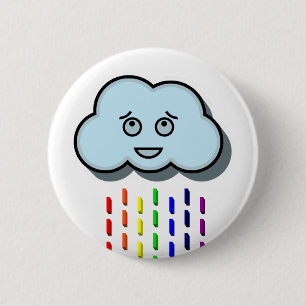 Rain Cloud 6 Cm Round Badge