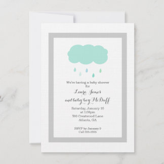 Rain Cloud Baby Shower Invitation