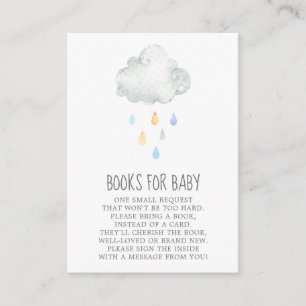 Rain Cloud Books for Baby Boy Enclosure Card