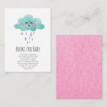 Rain Cloud Books for Baby Girl Card