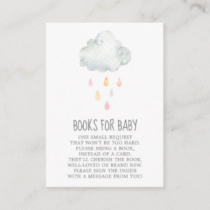 Rain Cloud Books for Baby Girl Enclosure Card