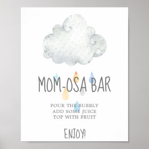 Rain Cloud Boy Baby Shower Mum-osa Bar Sign