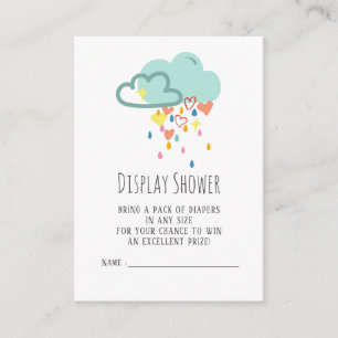 Rain Cloud Boy Diaper Raffle Card