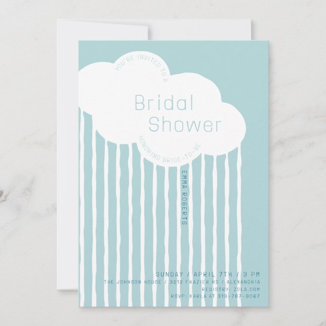 Rain Cloud Bridal Shower Invitation (Front)