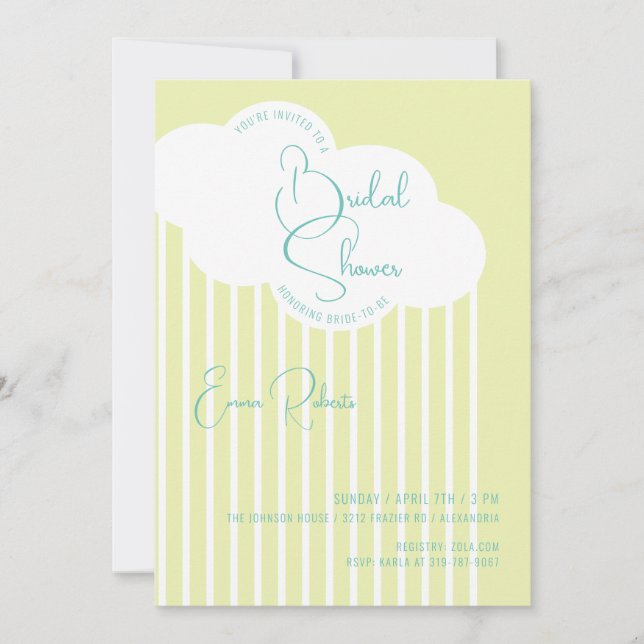 Rain Cloud Bridal Shower Invitation (Front)