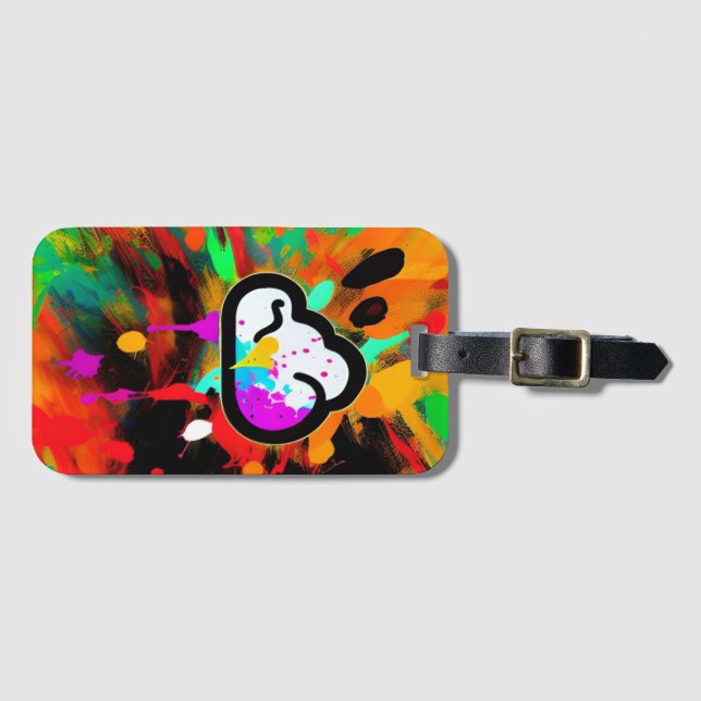 Rain Cloud Chaos Abstract Art Luggage Tag (Front Horizontal)