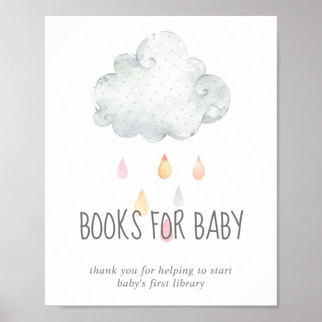 Rain Cloud Girl Baby Shower Books for Baby Sign (Front)