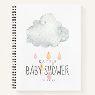 Rain Cloud Girl Baby Shower Gift List Notebook
