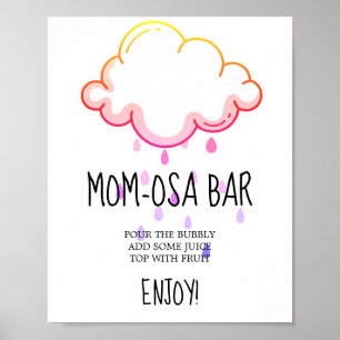 Rain Cloud Girl Baby Shower Mum-osa Sign