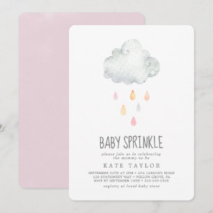 Rain Cloud Girl Baby Sprinkle Invitation