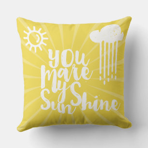 Rain Cloud Hello World Any Custom Colour Pillow