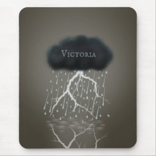 Rain Cloud & Lightning Surreal Fantasy Custom Mouse Mat