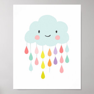 Rain Cloud nursery decor Raindrops Kids room Gift