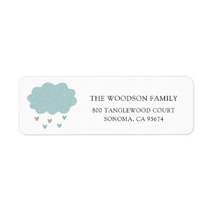 Rain Cloud Rain Drops Baby Shower Return Address