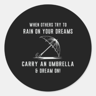 Rain Cloud Raindrop Umbrella Weather Rainy Gift Classic Round Sticker