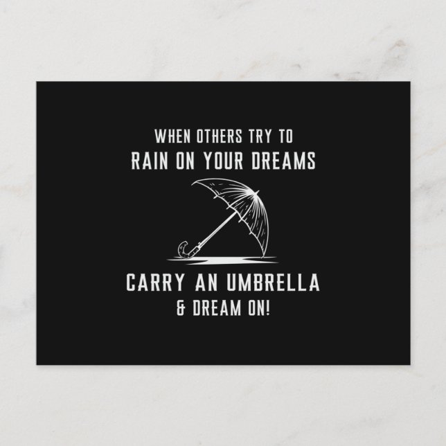 Rain Cloud Raindrop Umbrella Weather Rainy Gift Postcard (Front)