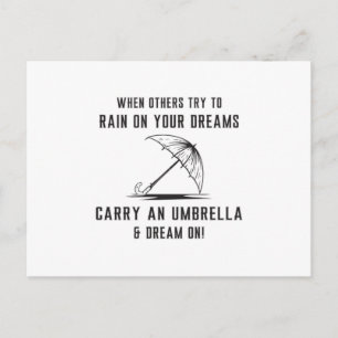 Rain Cloud Weather Raindrop Umbrella Gift Idea Postcard