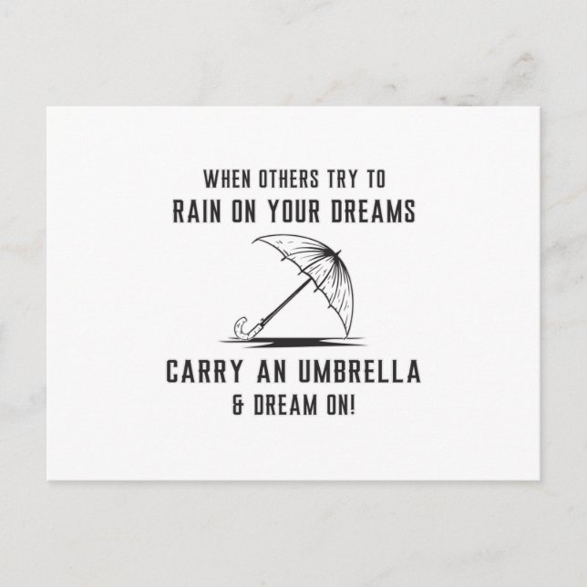 Rain Cloud Weather Raindrop Umbrella Gift Idea Postcard (Front)