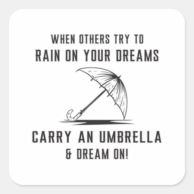 Rain Cloud Weather Raindrop Umbrella Gift Idea Square Sticker (Front)