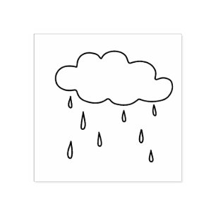 Rain cloud weather rubber stamp