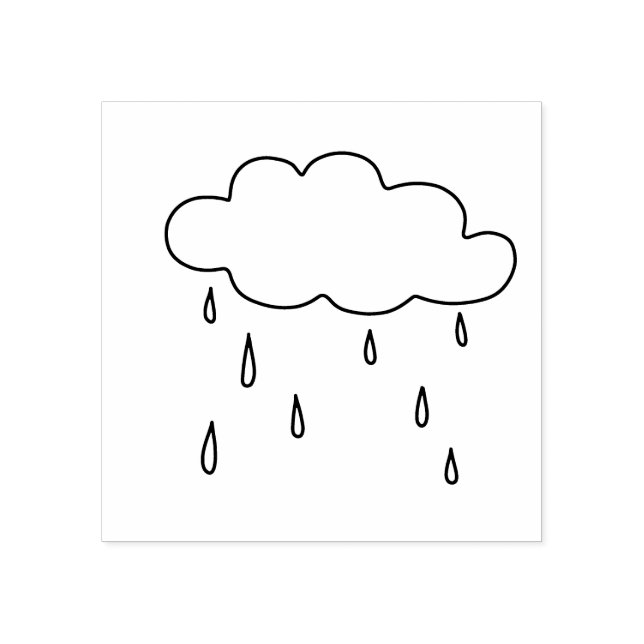 Rain cloud weather rubber stamp (Imprint)