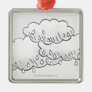 Rain Clouds Metal Tree Decoration
